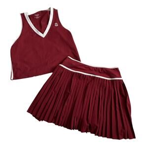 Alala Burgundy and White Tank Top